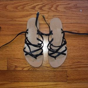 Jcrew black strappy sandals